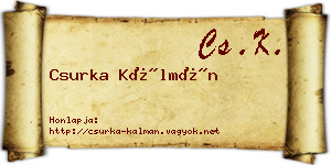 Csurka Kálmán névjegykártya