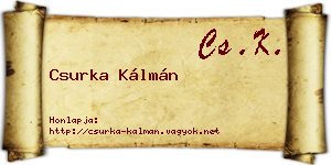 Csurka Kálmán névjegykártya
